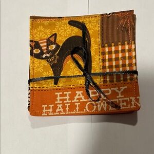 Halloween Cat Fabric Drink Coasters